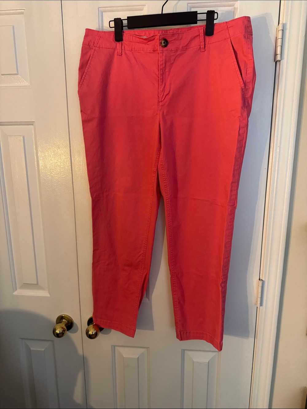 Loft Pink (Not Coral) Straight-Leg Monroe Slim Cotton Chino- size 12
